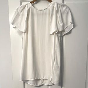 Reiss Ruffle-Sleeved Blouse in White